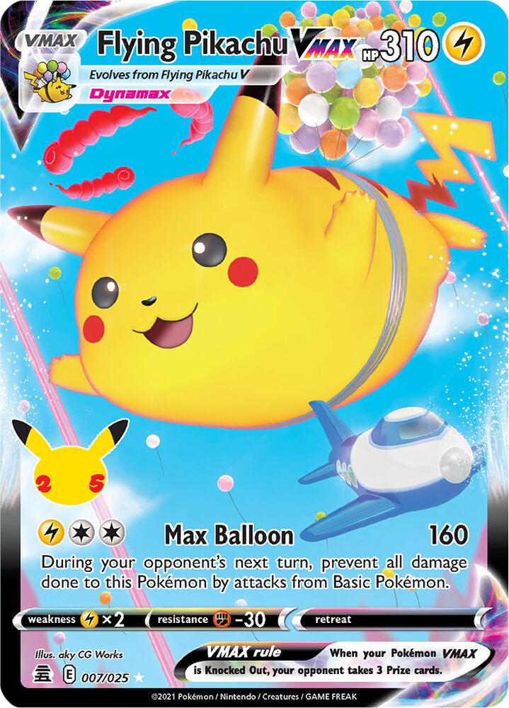 Flying Pikachu VMAX #007/025 - Celebrations - English Raw Card
