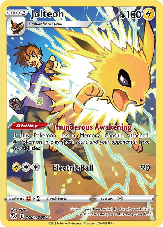 Jolteon #TG04/TG30 - SWSH09 Brilliant Stars Trainer Gallery - English Raw Card