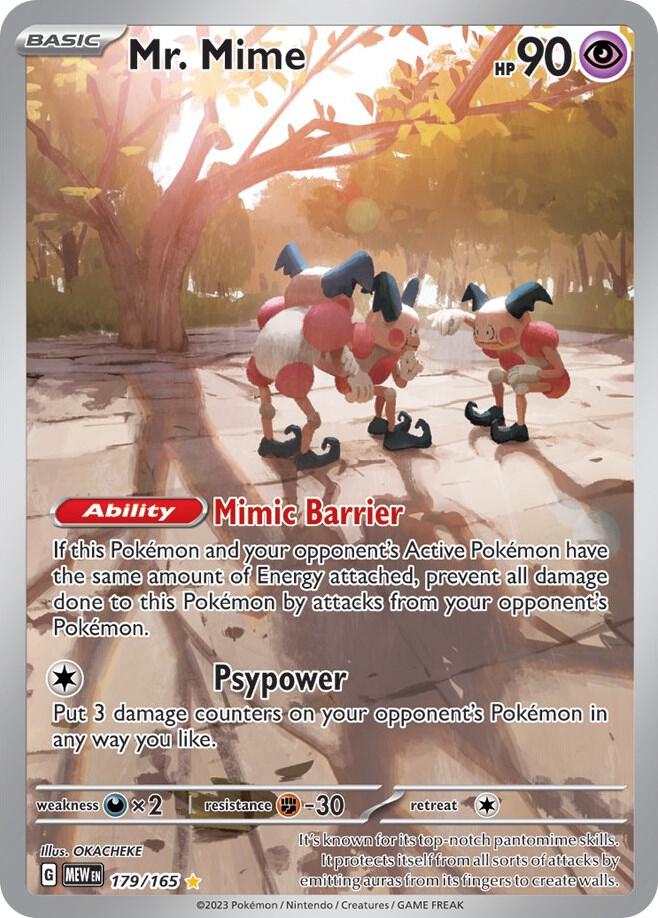 Mr. Mime #179/165 - SV Scarlet & Violet 151 - English Illustration Rare Raw Card
