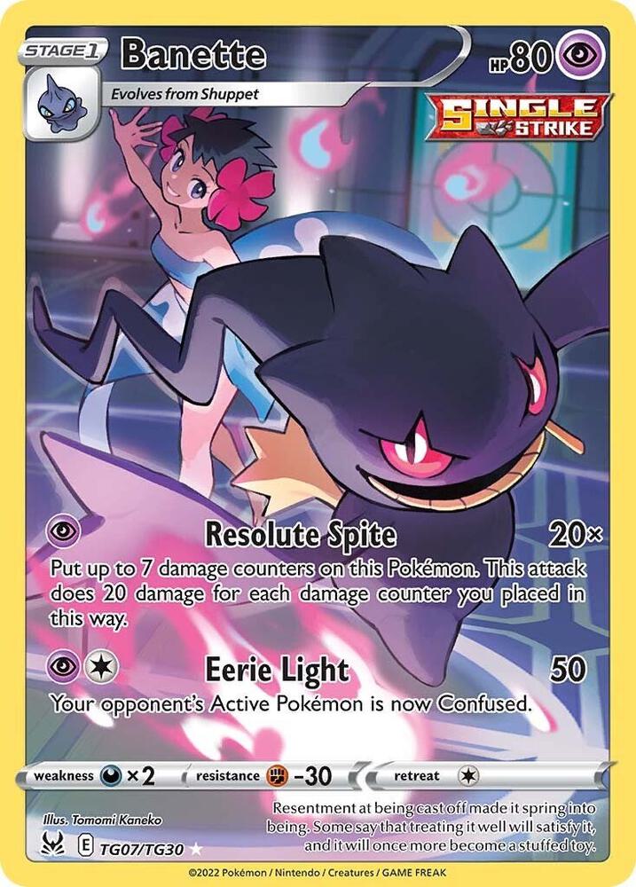 Banette #TG07/TG30 - SWSH11 Lost Origin Trainer Gallery - English Ultra Rare Holofoil Card